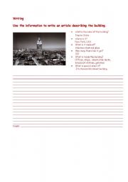 English worksheet: desription of buildings