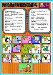 English Worksheet: CONTRAST PRESENT SIMPLE / CONTINUOUS
