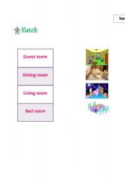 English worksheet: Names of the rooms