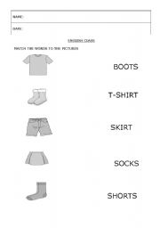 English Worksheet: clothes