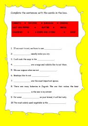 English worksheet: Food, lovely food!