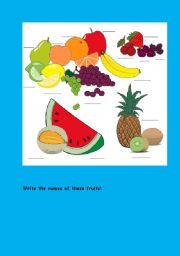 English Worksheet: Food - fruits