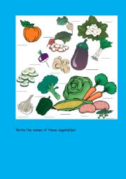 English Worksheet: Food - vegetables