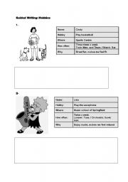 English worksheet: Hobbies - Guided Writing