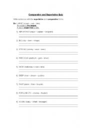 English Worksheet: Comparative and Superlative