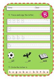 English worksheet: Letter B