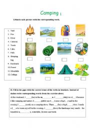 English Worksheet: Camping