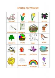 English Worksheet: Spring Pictionary