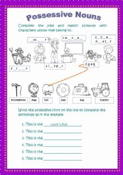 English Worksheet: Possessive Nouns