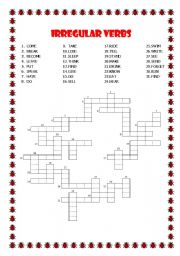 English Worksheet: CROSSWORD IRREGULAR VERBS IN THE PAST