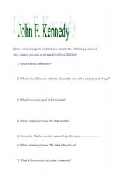 English Worksheet: John F. Kennedy- Inaugural Speech