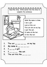 English Worksheet: This cat