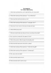 English Worksheet: The Simpsons: Telltale Head Activity 