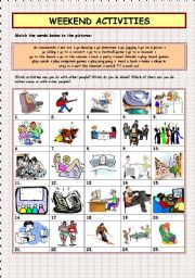 English Worksheet: WEEKEND ACTIVITIES