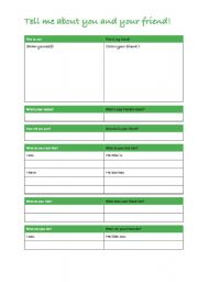 English Worksheet: friend