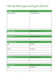 English worksheet: friend