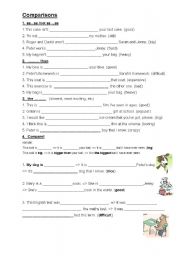 English Worksheet: Comparisons