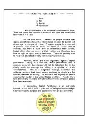 English Worksheet: Crime - Capital Punishment 