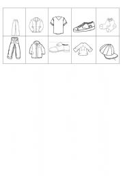 English worksheet: clothes memory game