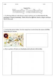 English worksheet: Examining artwork- Wassily Kandinsky- Grade2