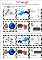 English Worksheet: Comparatives Game - Speaking Activity