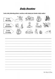 English Worksheet: daily routine