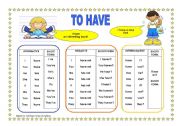 English Worksheet: TO HAVE