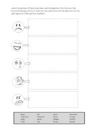 English Worksheet: Face expressions - emotions, feelings