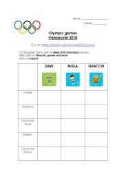 English Worksheet: Olympic games