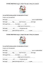 English Worksheet: Description of Father Christmas and Frosty the Snowman