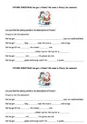 English Worksheet: Description of Father Christmas and Frosty the Snowman