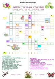 SPRING NATURE - elementary crossword