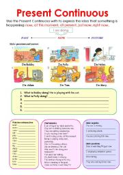 English Worksheet: Present Continuous