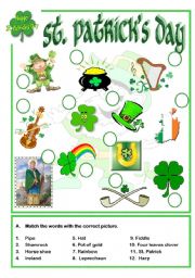 English Worksheet: St. Patricks day