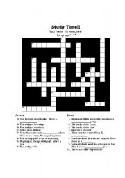 English worksheet: School crossword + key!