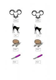 English worksheet: Memory Card Plural Game 1/5