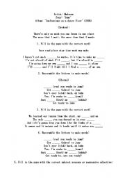 English Worksheet: WORK WITH A ,SONG OF MADONNA