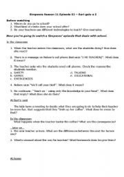 English Worksheet: Bart gets a Z