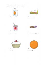 English worksheet: Food