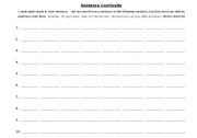 English Worksheet: sentence continuity