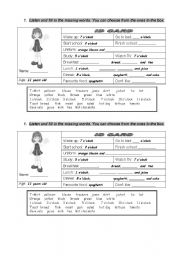 English Worksheet: Listening exerxise - description