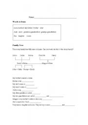 English worksheet: FAMILY