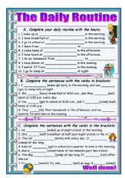 English Worksheet: The Daily Routine