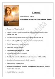 English Worksheet: The Last Song trailer exercises with Miley Cyrus