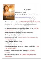 English Worksheet: The Last Song trailer exercises with Miley Cyrus KEY