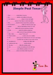 English Worksheet: simple past tense