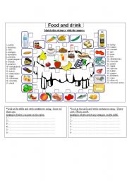 English Worksheet: food and drink