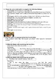 English Worksheet: review