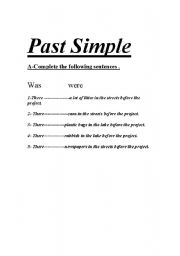 English worksheet: past simple/work sheet