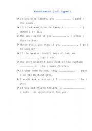 English Worksheet: CONDITIONALS